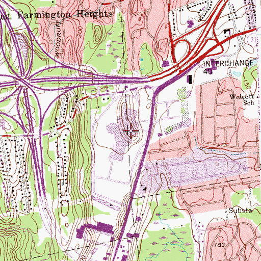 Topographic Map of Westfarms Shopping Center, CT