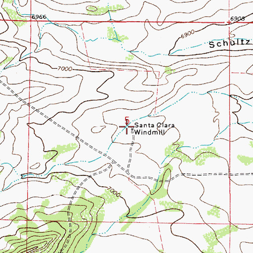 Topographic Map of Santa Clara Windmill, CO