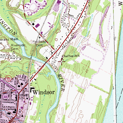 Topographic Map of Windsor Historical Museum, CT