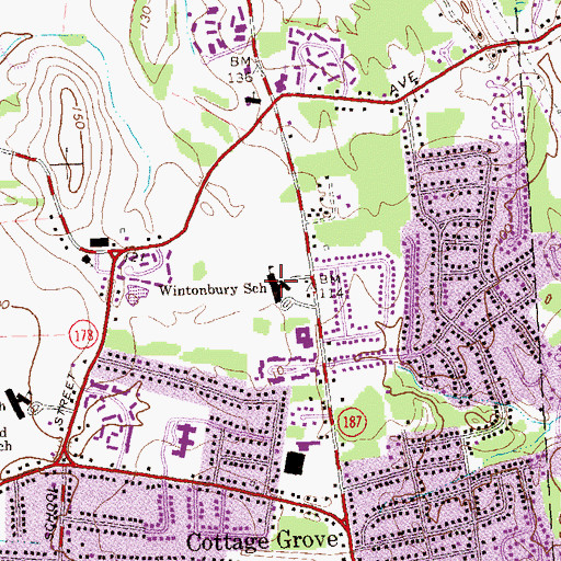 Topographic Map of Wintonbury Building, CT