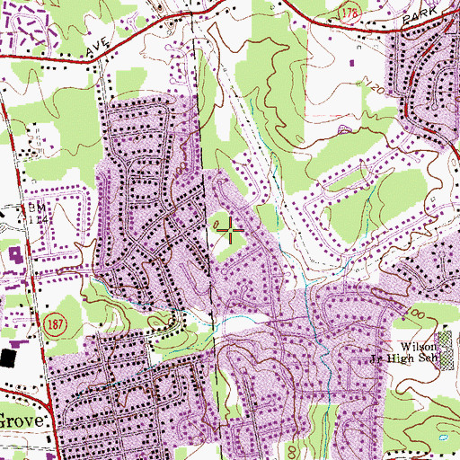 Topographic Map of Wintonbury Hills Playground, CT