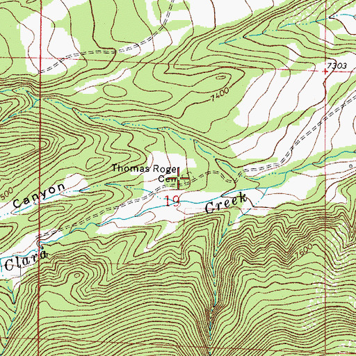 Topographic Map of Thomas Rodger Cemetery, CO