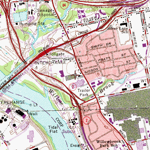 Topographic Map of 467 Main Street Shopping Center, CT