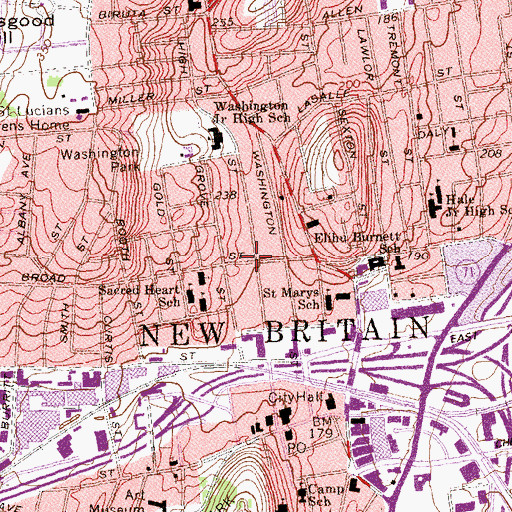 Topographic Map of African Methodist Resurrection Episcopal Zion Church, CT