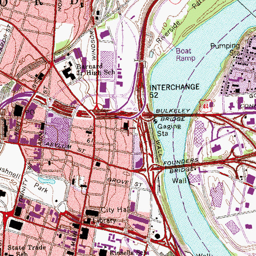 Topographic Map of Greater Hartford Chamber of Commerce, CT