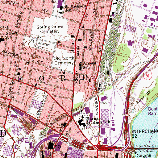 Topographic Map of SAND Everywhere School, CT