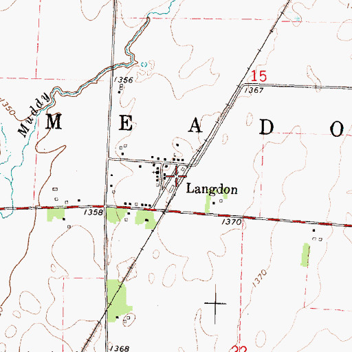Topographic Map of Langdon (historical), IA