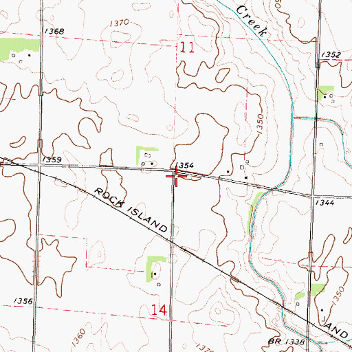 Topographic Map of Herdland Post Office (historical), IA