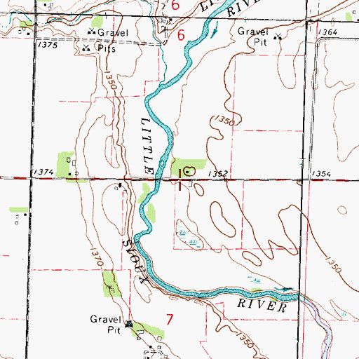 Topographic Map of Cromwell Center Post Office (historical), IA