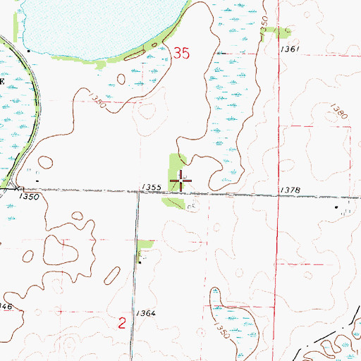 Topographic Map of Bridgewater Post Office (historical), IA