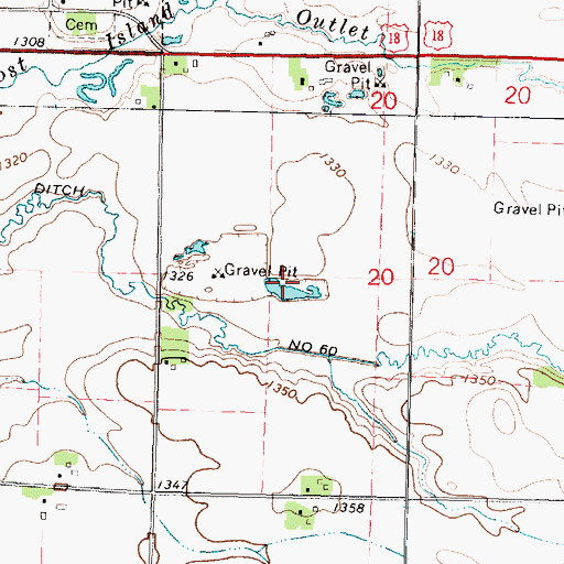 Topographic Map of Dickens Pit, IA