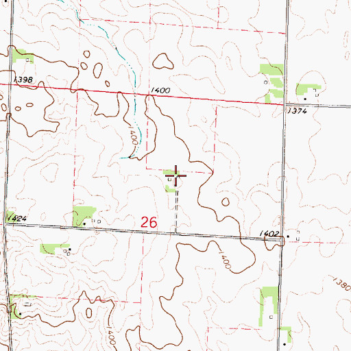 Topographic Map of Osborn Cemetery, IA