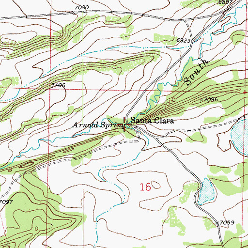 Topographic Map of Santa Clara, CO