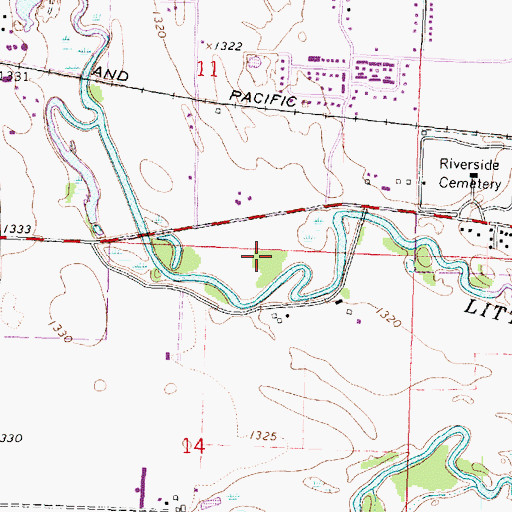 Topographic Map of Bob Howe - Thunder Bridge Wildlife Refuge, IA