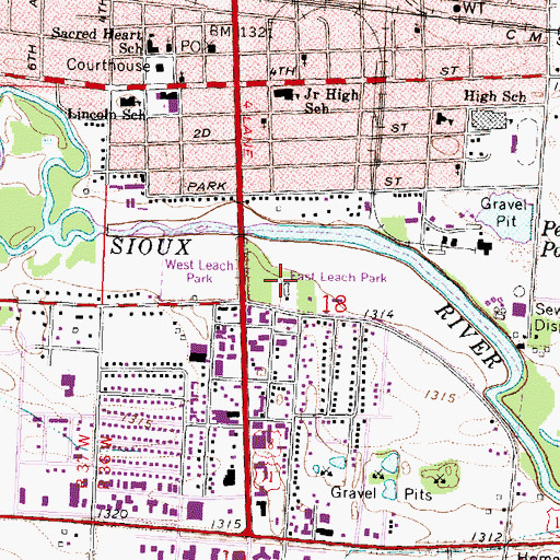 Topographic Map of Miracle on Fourth Street Playground, IA