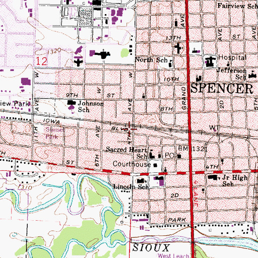 Topographic Map of Farmers Co-op Elevator Company Elevator, IA