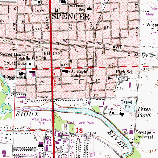 Topographic Map of Parker Historical Museum, IA