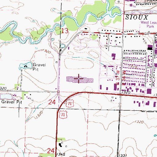Topographic Map of Southpark Mall, IA