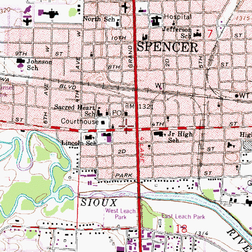 Topographic Map of Fox and Boyd Dental Center, IA