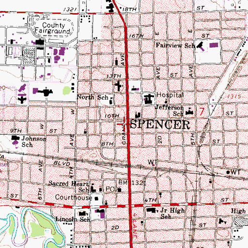 Topographic Map of Hope Reformed Church, IA