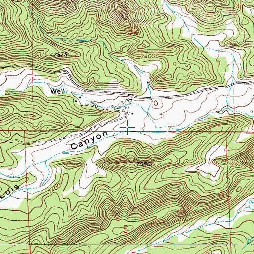 Topographic Map of Luis Canyon, CO