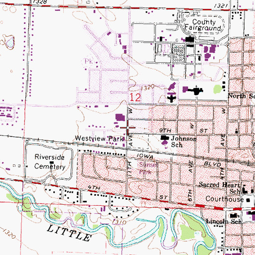 Topographic Map of Trinity Lutheran Church, IA
