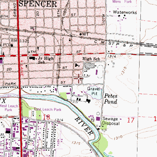 Topographic Map of United Pentecostal Church, IA
