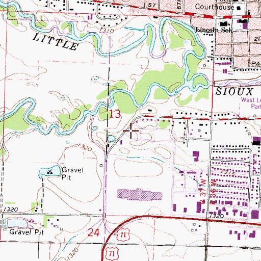 Topographic Map of Church of the Nazarene, IA