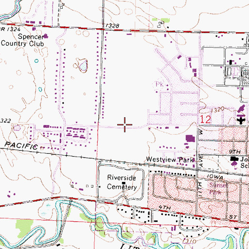 Topographic Map of The Church of Jesus Christ of Latter Day Saints, IA