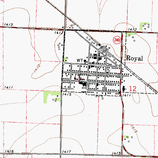 Topographic Map of United Methodist Church, IA