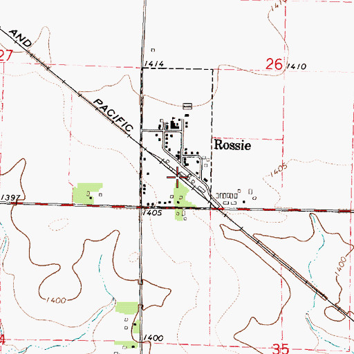Topographic Map of Rossie (historical), IA