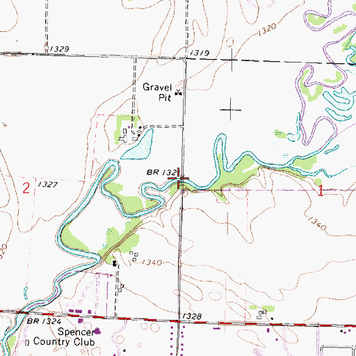 Topographic Map of Little Sioux River Bridge, IA
