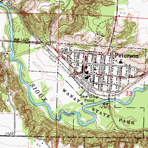 Topographic Map of First Co-op Association Elevator, IA