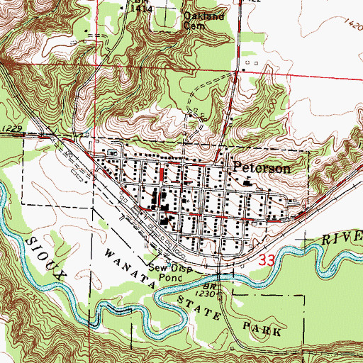 Topographic Map of United Methodist Church, IA