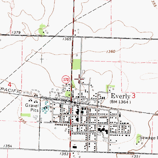 Topographic Map of Farmers Co-op Elevator, IA