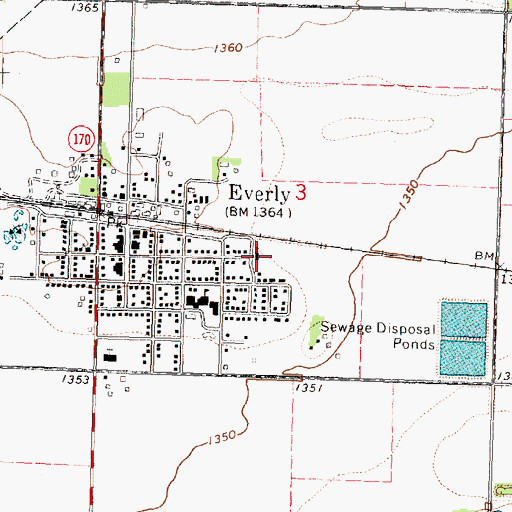 Topographic Map of Hope Lutheran Church, IA