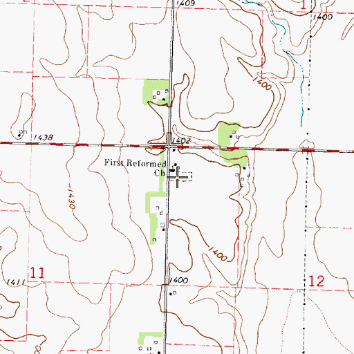 Topographic Map of First Reformed Church Cemetery, IA