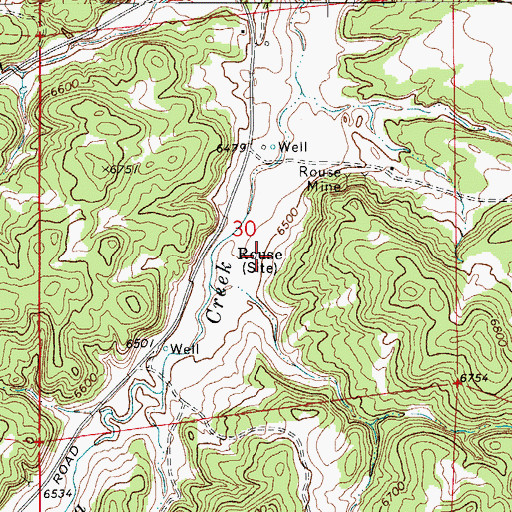 Topographic Map of Rouse, CO