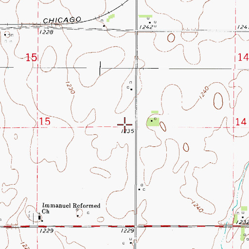 Topographic Map of Finn Prairie Wildlife Area, IA