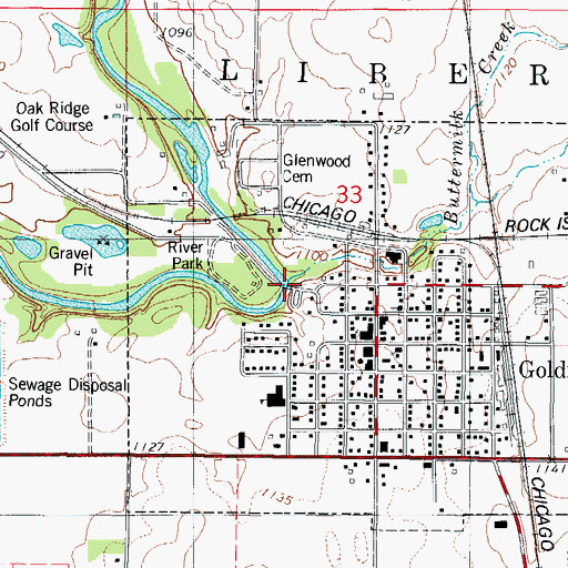 Topographic Map of Goldfield Bridge, IA