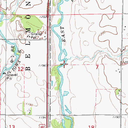 Topographic Map of Sullivan Wildlife Area, IA