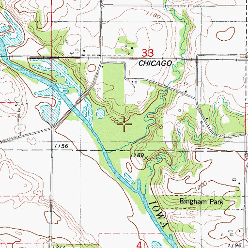 Topographic Map of Horse Grove - Rietz Forest Area, IA
