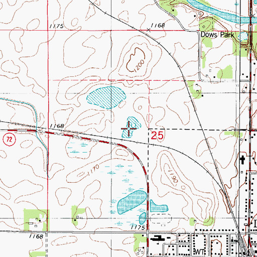 Topographic Map of Gun Club Corner, IA