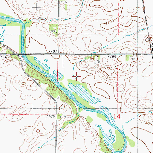 Topographic Map of Groom Area, IA