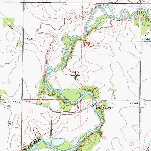 Topographic Map of Helmke Wildlife Area, IA
