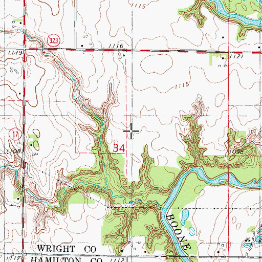 Topographic Map of Homestead Ridge Area, IA