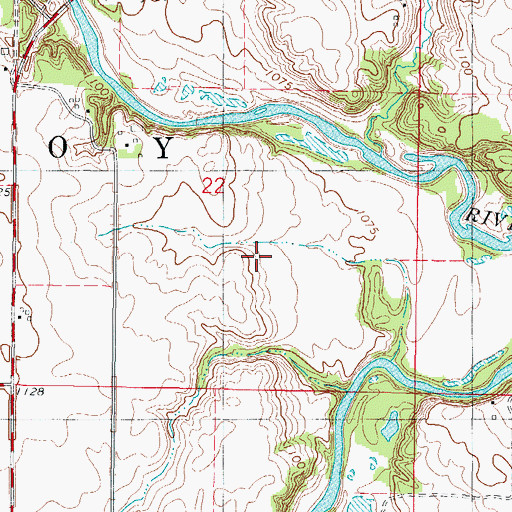 Topographic Map of Boone River Green Belt - Middleton Access, IA