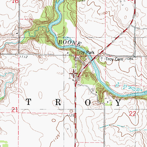 Topographic Map of Troy Safety Rest Area, IA