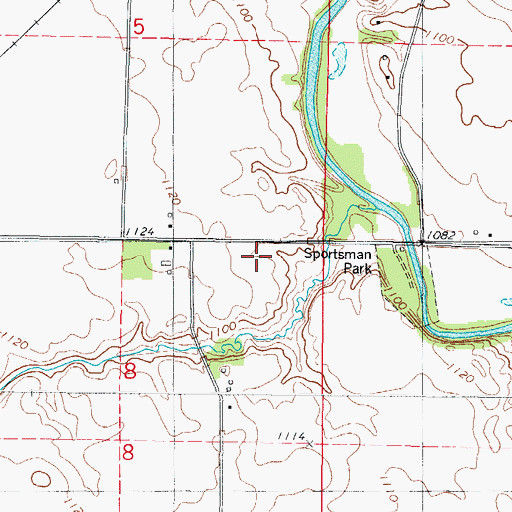 Topographic Map of Rosedale Post Office (historical), IA
