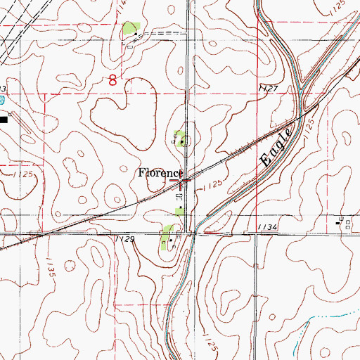 Topographic Map of Florence, IA